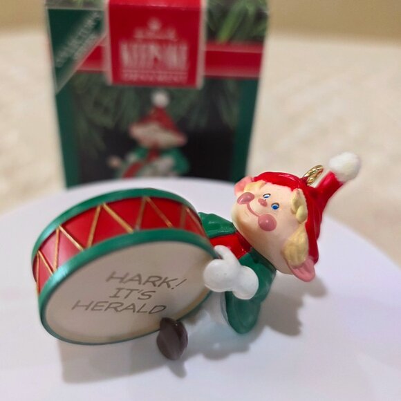 1990 Hallmark Keepsake Ornament Hark! It's Herald Elf Drum Holiday Christmas NIB - Picture 12 of 15